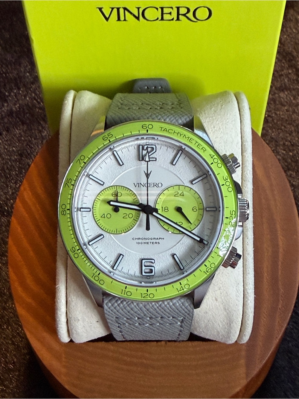 Vince Light Gray Leather Watch Strap